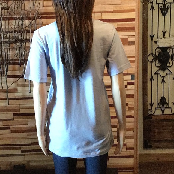 LIGHT BLUE “FAITH” TEE SHIRT ALL COTTON - Picture 5 of 6